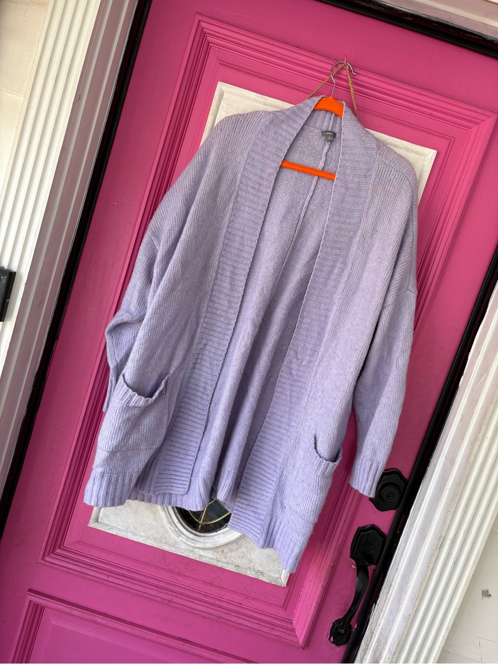 aerie Lavender Open-Front Pocket Cardigan Sweater - Picture 2 of 4